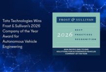 Frost & Sullivan Awards Tata Technologies 2026 Company of the Year in Autonomous Vehicle Engineering Tata Technologies Award
